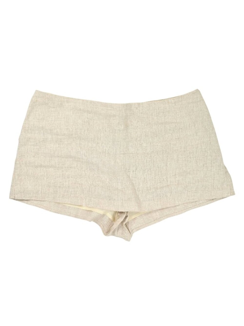 Reformation Mia Low Waist Linen Skort in Oatmeal